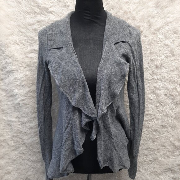 Banana Republic Women's Grey Wool and Cashmere Blend Raffle Open Front Cardigan - Picture 1 of 8